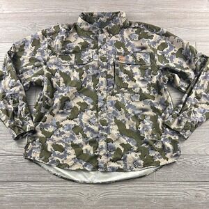 Bassdash Mens Camo Long Sleeve Fishing Shirt XL Digital Camouflage Performance